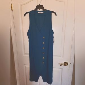 Vneck, sheath dress in lovely deep Teal